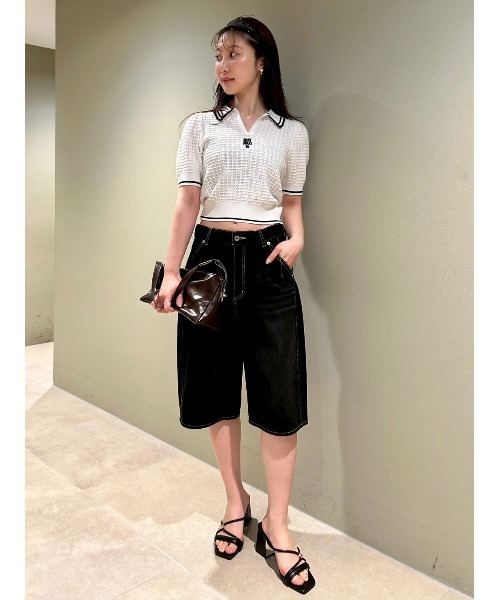 【新品】リリーブラウン　シアーポロニットトップス LILY BROWN×MARY QUANT】シアーポロニットトップス（ニット