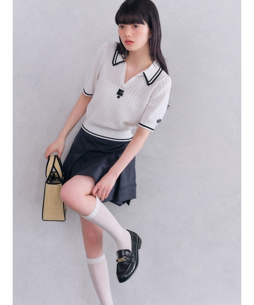 LILY BROWN×MARY QUANT】シアーポロニットトップス（ニット