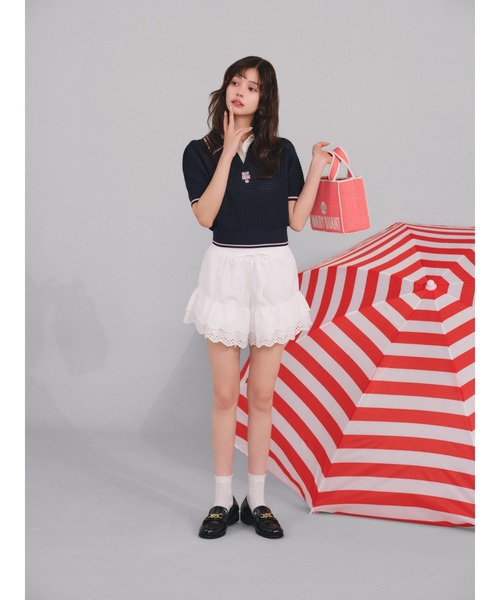 LILY BROWN×MARY QUANT】シアーポロニットトップス（ニット