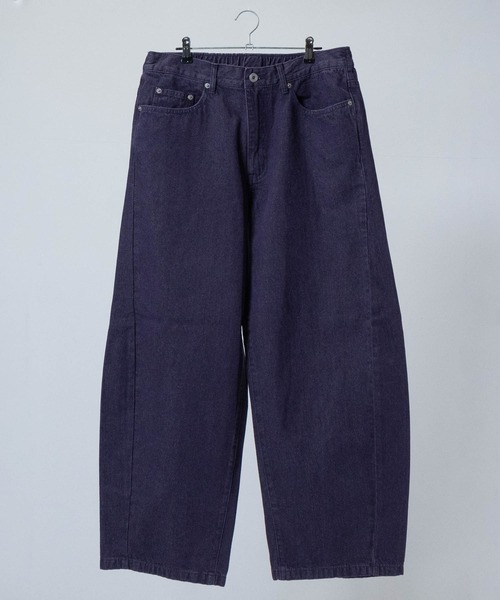 JOHN'S CLOSET（ジョンズクローゼット）の「【3】バックシャーリング バレルレッグ カラーデニム（デニムパンツ・メンズ・ブラック/カーキ/ブルー/ベージュ/パープル・LARGE）」の5枚目の写真