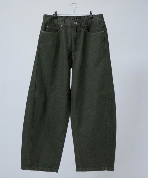 JOHN'S CLOSET（ジョンズクローゼット）の「【3】バックシャーリング バレルレッグ カラーデニム（デニムパンツ・メンズ・ブラック/カーキ/ブルー/ベージュ/パープル・LARGE）」の3枚目の写真