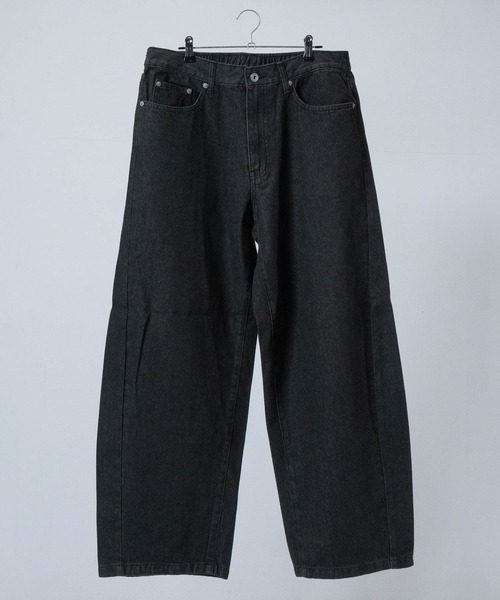 JOHN'S CLOSET（ジョンズクローゼット）の「【3】バックシャーリング バレルレッグ カラーデニム（デニムパンツ・メンズ・ブラック/カーキ/ブルー/ベージュ/パープル・LARGE）」の2枚目の写真