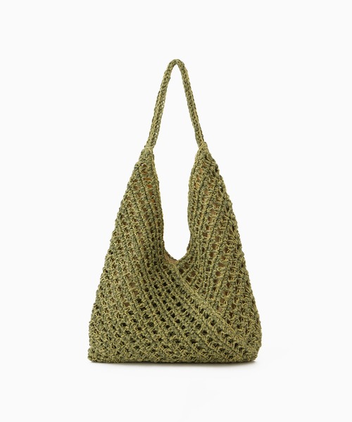 LAZY SUSAN(レイジースーザン)の「バッグ ペーパーPPアミコミ(ショルダーバッグ・レディース・グレー/ナチュラル/グリーン・FREE)」の9枚目の写真
