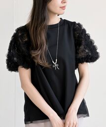 rps（アールピーエス）の「フラワーレースパフスリーブＴｅｅ（Tシャツ/カットソー）」