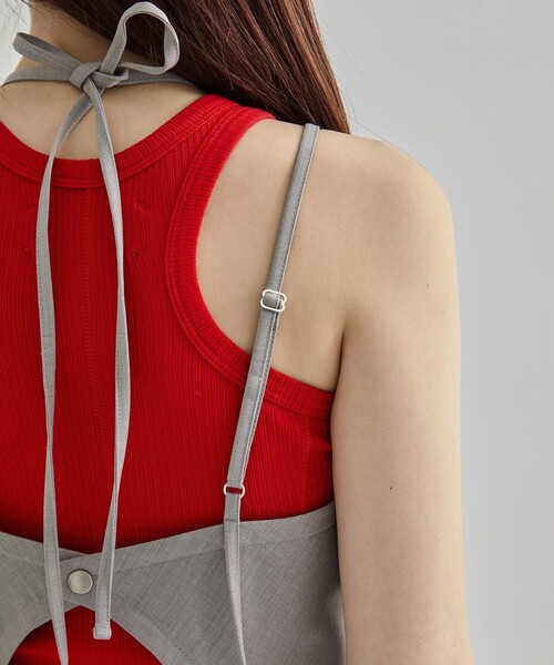 サロペット・オーバーオール・オールインワン THROW SQUARE NECK JUMPSUITS Square Neck Jumpsuit｜ウォッシャブル/防シワ/夏服（つなぎ