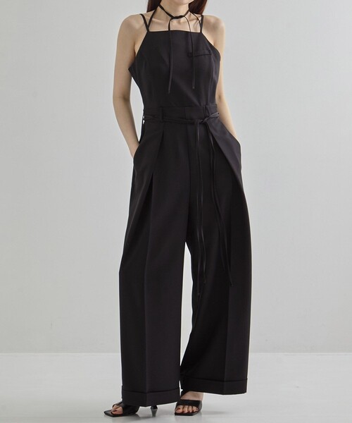 サロペット・オーバーオール・オールインワン THROW SQUARE NECK JUMPSUITS Square Neck Jumpsuit｜ウォッシャブル/防シワ/夏服（つなぎ