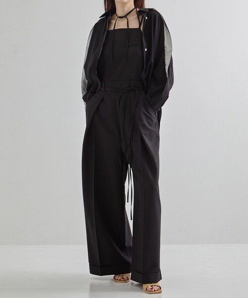 セール】【完売間近！】Square Neck Jumpsuit｜ウォッシャブル/防シワ