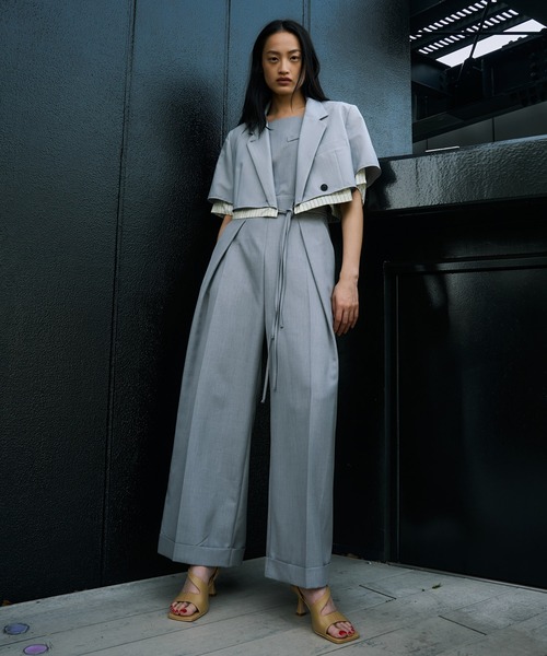 セール】【完売間近！】Square Neck Jumpsuit｜ウォッシャブル/防シワ