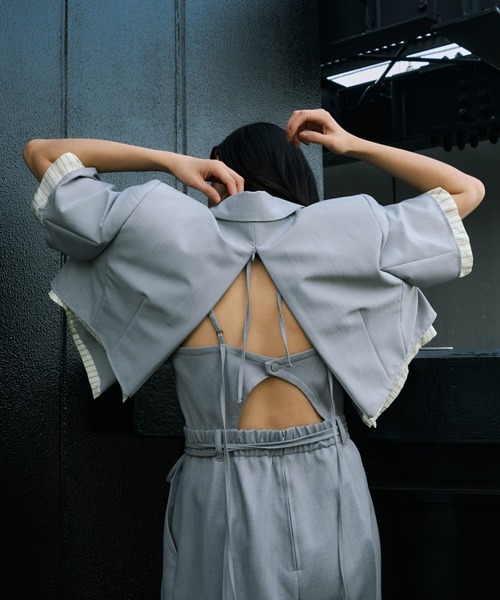 セール】【完売間近！】Square Neck Jumpsuit｜ウォッシャブル/防シワ