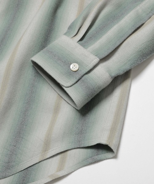 MR.OLIVE(ミスターオリーブ)の「VINTAGE RAYON STRIPE / REGULAR COLLAR SHIRT(シャツ/ブラウス・メンズ・ブラック/グリーン・SMALL/MEDIUM/LARGE)」の14枚目の写真