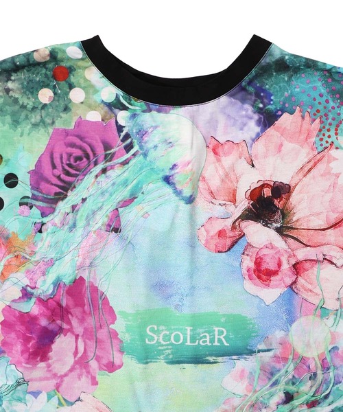 152637：花クラゲ柄 切替チュニックの通販-ScoLar
