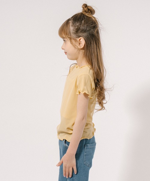 URBAN CHERRY（アーバンチェリー）の「【伸縮性・速乾性バツグン】メロウリブトップス（Tシャツ/カットソー・キッズ・アイボリー/ピンク/ブラック/イエロー・130cm/120cm/110cm/150cm/140cm）」の22枚目の写真