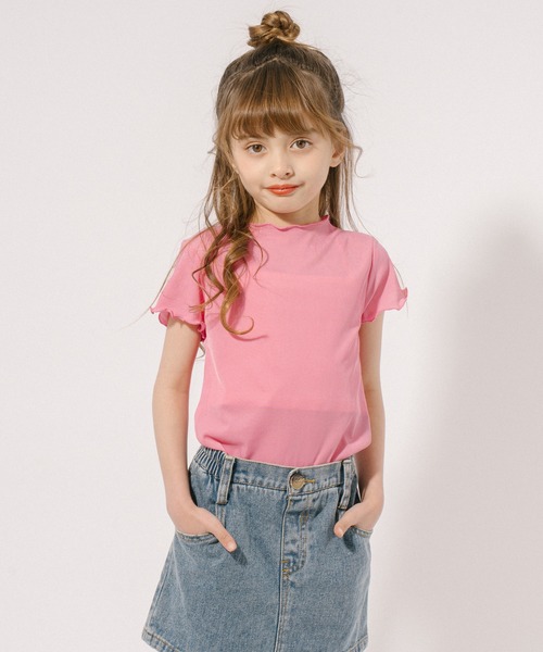 URBAN CHERRY（アーバンチェリー）の「【伸縮性・速乾性バツグン】メロウリブトップス（Tシャツ/カットソー・キッズ・アイボリー/ピンク/ブラック/イエロー・130cm/120cm/110cm/150cm/140cm）」の6枚目の写真