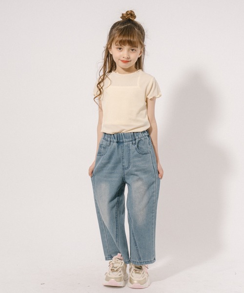 URBAN CHERRY（アーバンチェリー）の「【伸縮性・速乾性バツグン】メロウリブトップス（Tシャツ/カットソー・キッズ・アイボリー/ピンク/ブラック/イエロー・130cm/120cm/110cm/150cm/140cm）」の11枚目の写真