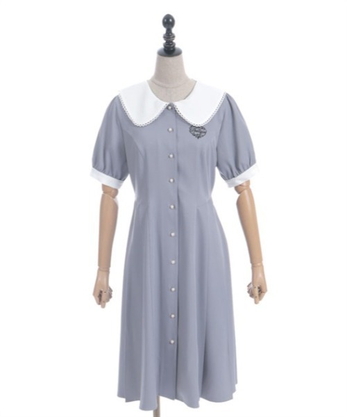 axes femme POETIQUE（アクシーズファムポエティック）の「ロゴ刺繍プリーツワンピース（ワンピース・レディース・ブラック/グレー/ピンク・MEDIUM）」の13枚目の写真