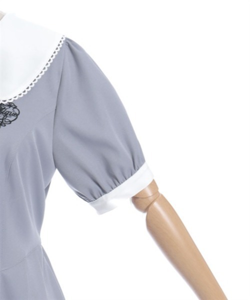 axes femme POETIQUE（アクシーズファムポエティック）の「ロゴ刺繍プリーツワンピース（ワンピース・レディース・ブラック/グレー/ピンク・MEDIUM）」の16枚目の写真