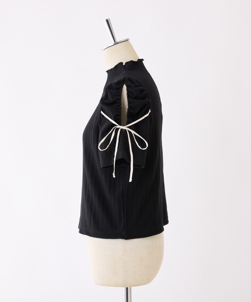 one after another NICE CLAUP(ワンアフターアナザーナイスクラップ)の「スリット入りリボンテレコトップス(Tシャツ/カットソー・レディース・オフホワイト/杢グレー/ブラック/ホワイト系その他・FREE)」の10枚目の写真