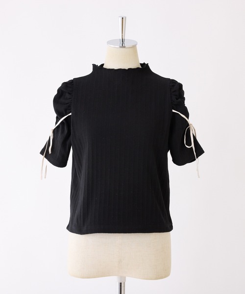 one after another NICE CLAUP(ワンアフターアナザーナイスクラップ)の「スリット入りリボンテレコトップス(Tシャツ/カットソー・レディース・オフホワイト/杢グレー/ブラック/ホワイト系その他・FREE)」の11枚目の写真