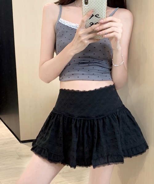 Riff(リフ)の「レースフレアミニスカート(スカート・レディース・ブラック/ホワイト・S/L/M)」の17枚目の写真