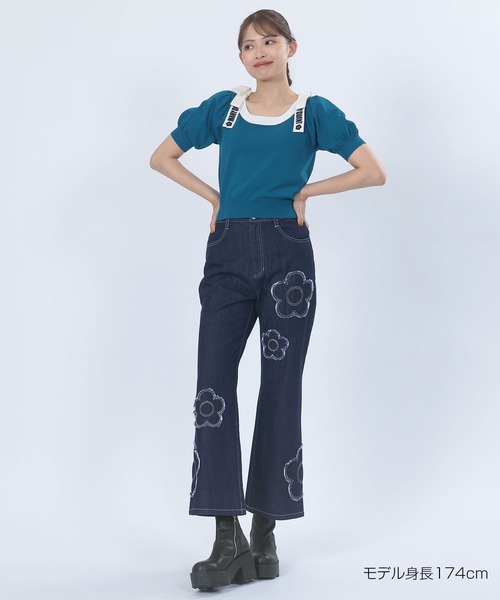 MARY QUANT デイジーパッチデニムパンツ ブルー　新作 デイジーパッチデニム パンツ（デニムパンツ）｜MARY QUANT