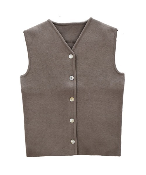 ANATOMICA Knit Vest ニットベストOlive L セール】オリジナルシェルボタンニットベスト／original