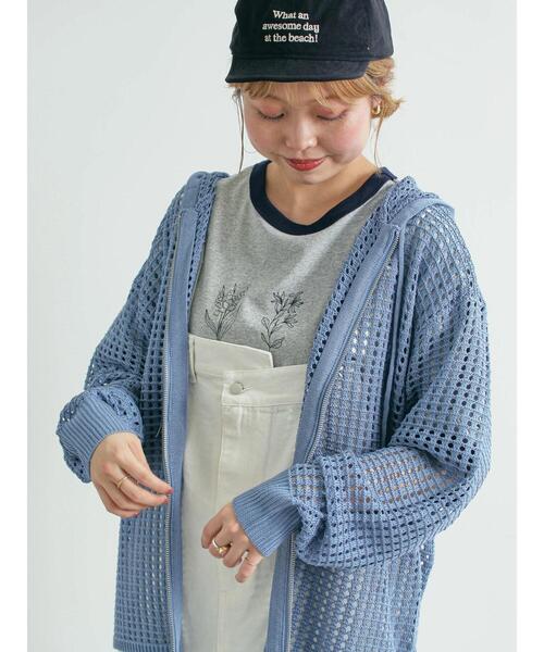 SM2（エスエムツー）の「メッシュニットジップパーカー（カーディガン/ボレロ・レディース・ブルー/オフホワイト/ブラック/レッド・F）」の3枚目の写真