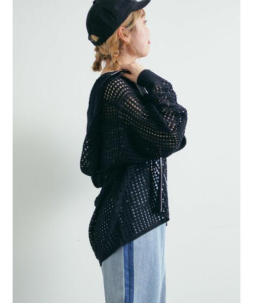 SM2（エスエムツー）の「メッシュニットジップパーカー（カーディガン/ボレロ・レディース・ブルー/オフホワイト/ブラック/レッド・F）」の7枚目の写真