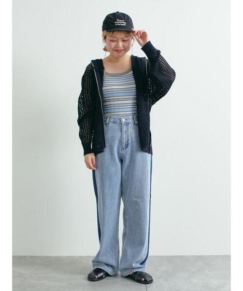 SM2（エスエムツー）の「メッシュニットジップパーカー（カーディガン/ボレロ・レディース・ブルー/オフホワイト/ブラック/レッド・F）」の8枚目の写真