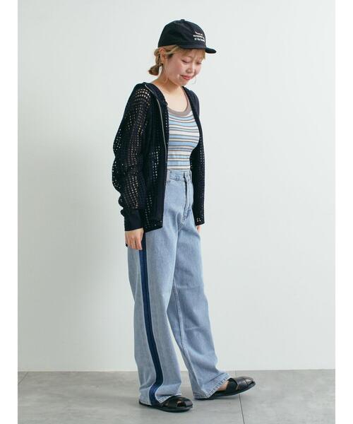 SM2（エスエムツー）の「メッシュニットジップパーカー（カーディガン/ボレロ・レディース・ブルー/オフホワイト/ブラック/レッド・F）」の9枚目の写真