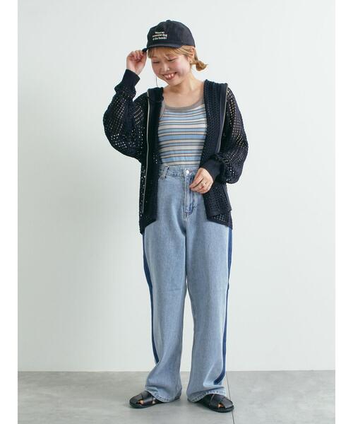 SM2（エスエムツー）の「メッシュニットジップパーカー（カーディガン/ボレロ・レディース・ブルー/オフホワイト/ブラック/レッド・F）」の10枚目の写真