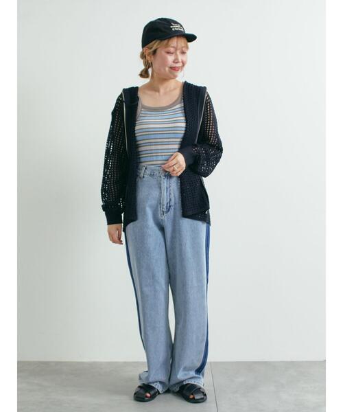 SM2（エスエムツー）の「メッシュニットジップパーカー（カーディガン/ボレロ・レディース・ブルー/オフホワイト/ブラック/レッド・F）」の11枚目の写真