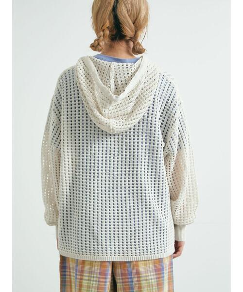 SM2（エスエムツー）の「メッシュニットジップパーカー（カーディガン/ボレロ・レディース・ブルー/オフホワイト/ブラック/レッド・F）」の14枚目の写真