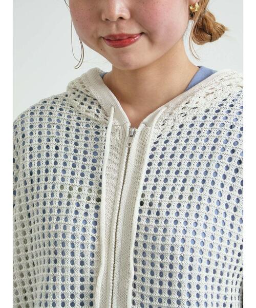 SM2（エスエムツー）の「メッシュニットジップパーカー（カーディガン/ボレロ・レディース・ブルー/オフホワイト/ブラック/レッド・F）」の15枚目の写真