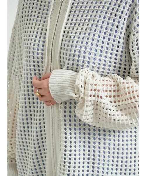 SM2（エスエムツー）の「メッシュニットジップパーカー（カーディガン/ボレロ・レディース・ブルー/オフホワイト/ブラック/レッド・F）」の17枚目の写真