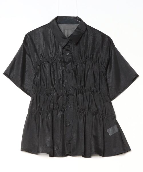 Per sist ence(パーシエンス)の「ラメシアーシャーリングハーフスリーブシャツ(シャツ/ブラウス・レディース・オフホワイト/チャコールグレー/ブラック/ミント・ONE SIZE)」の21枚目の写真
