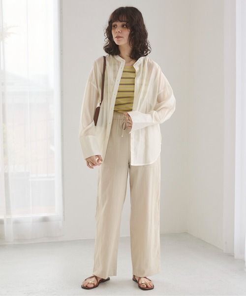 ANGIE（アンジー）の「カップ付き マルチボーダー タンクトップ（タンクトップ・レディース・グリーン系その他/ブラウン系その他/ブルー系その他・FREE）」の6枚目の写真