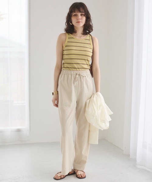 ANGIE（アンジー）の「カップ付き マルチボーダー タンクトップ（タンクトップ・レディース・グリーン系その他/ブラウン系その他/ブルー系その他・FREE）」の7枚目の写真