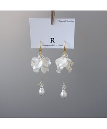 【R】831 パールフラワーフックピアス(MA)