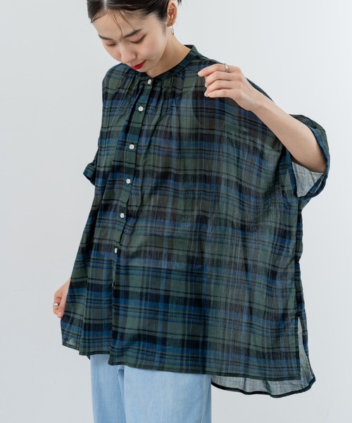 refinedworks(リファインドワークス)の「【refinedworks】大人カジュアル を彩る チェック柄シャツ(シャツ/ブラウス・レディース・レッド/イエロー/ブラック・FREE)」の2枚目の写真