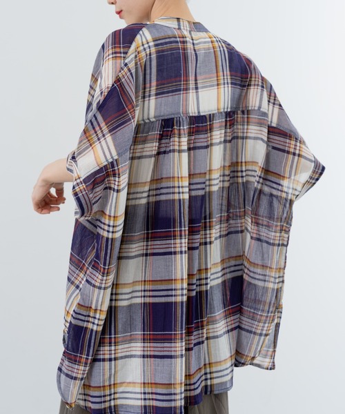 refinedworks(リファインドワークス)の「【refinedworks】大人カジュアル を彩る チェック柄シャツ(シャツ/ブラウス・レディース・レッド/イエロー/ブラック・FREE)」の6枚目の写真