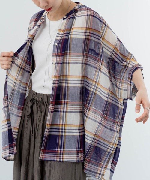 refinedworks(リファインドワークス)の「【refinedworks】大人カジュアル を彩る チェック柄シャツ(シャツ/ブラウス・レディース・レッド/イエロー/ブラック・FREE)」の7枚目の写真