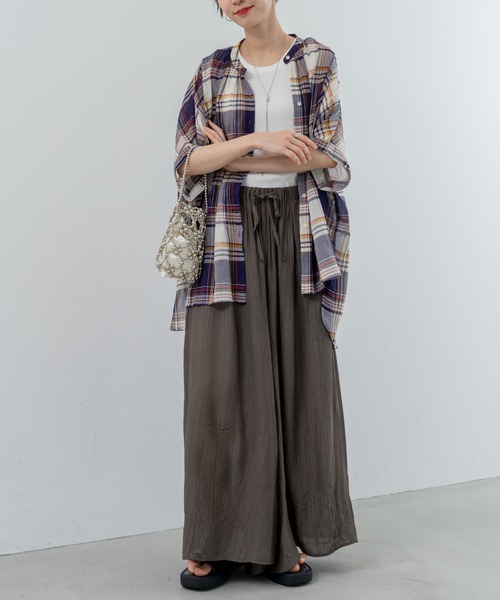 refinedworks(リファインドワークス)の「【refinedworks】大人カジュアル を彩る チェック柄シャツ(シャツ/ブラウス・レディース・レッド/イエロー/ブラック・FREE)」の17枚目の写真