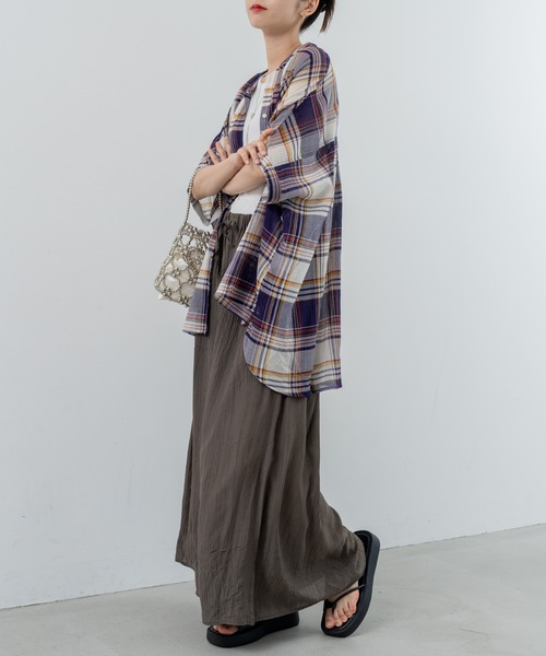 refinedworks(リファインドワークス)の「【refinedworks】大人カジュアル を彩る チェック柄シャツ(シャツ/ブラウス・レディース・レッド/イエロー/ブラック・FREE)」の19枚目の写真