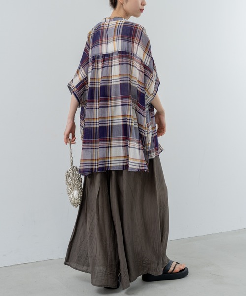 refinedworks(リファインドワークス)の「【refinedworks】大人カジュアル を彩る チェック柄シャツ(シャツ/ブラウス・レディース・レッド/イエロー/ブラック・FREE)」の21枚目の写真