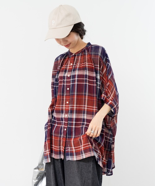 refinedworks(リファインドワークス)の「【refinedworks】大人カジュアル を彩る チェック柄シャツ(シャツ/ブラウス・レディース・レッド/イエロー/ブラック・FREE)」の12枚目の写真