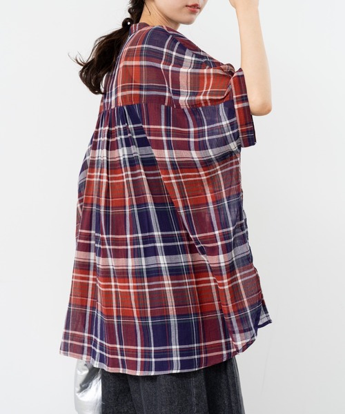 refinedworks(リファインドワークス)の「【refinedworks】大人カジュアル を彩る チェック柄シャツ(シャツ/ブラウス・レディース・レッド/イエロー/ブラック・FREE)」の14枚目の写真