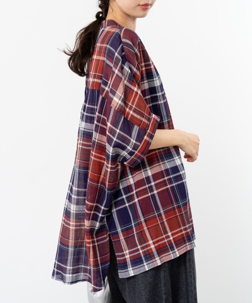 refinedworks(リファインドワークス)の「【refinedworks】大人カジュアル を彩る チェック柄シャツ(シャツ/ブラウス・レディース・レッド/イエロー/ブラック・FREE)」の15枚目の写真