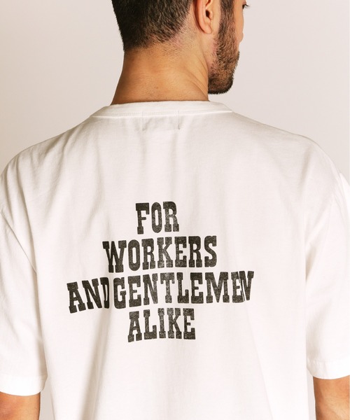 Schott(ショット)の「Schott/ショット/FOR WORKERS AND GENTLEMEN ALIKE T-SHIRT/フォー ワーカーズ アンド ジェントルマン アライク Tシャツ(Tシャツ/カットソー・メンズ・ブラック/オリーブ/ホワイト・M/L/XL/2XL)」の2枚目の写真