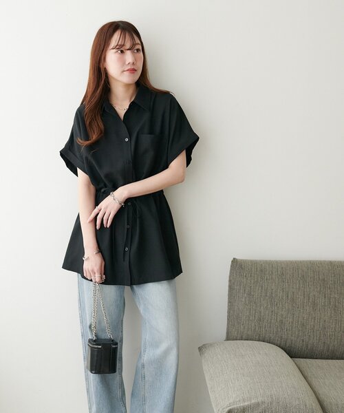 DISCOAT（ディスコート）の「【WEB限定】チュニックシャツ（シャツ/ブラウス・レディース・サックスブルー/オフホワイト/ブラウン/ブラック/ライトベージュ/ミント・FREE）」の20枚目の写真