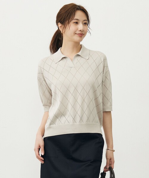 セール】【洗える・抗菌防臭】COTTON POLYESTER ポロ ニット（ニット